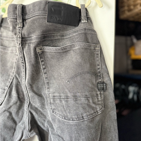 G-STAR RAW men grey jeans knee details zip size 34/36 Pilot 3D Slim Tall - Picture 3 of 4